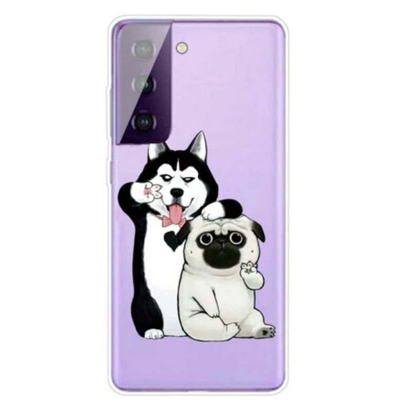 Cover Samsung Galaxy S21 5G Sjove Hunde