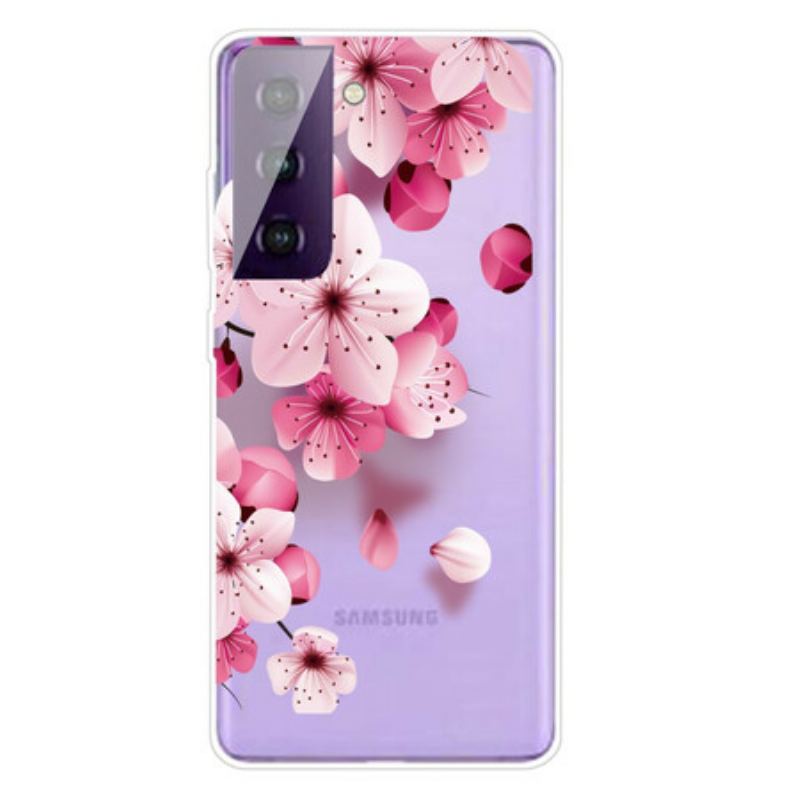 Cover Samsung Galaxy S21 5G Små Lyserøde Blomster