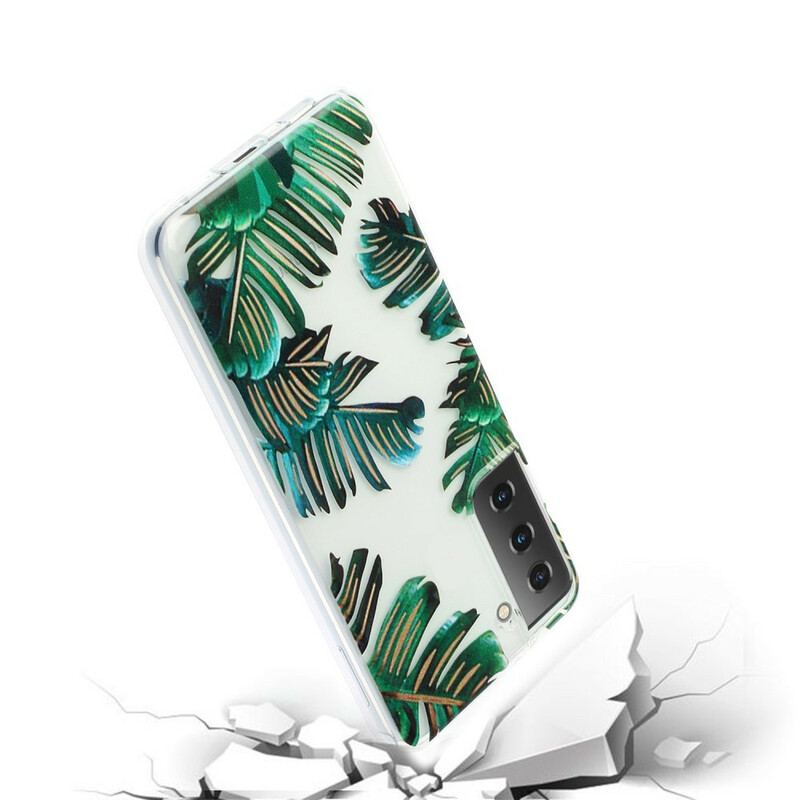 Cover Samsung Galaxy S21 5G Sømløse Grønne Blade