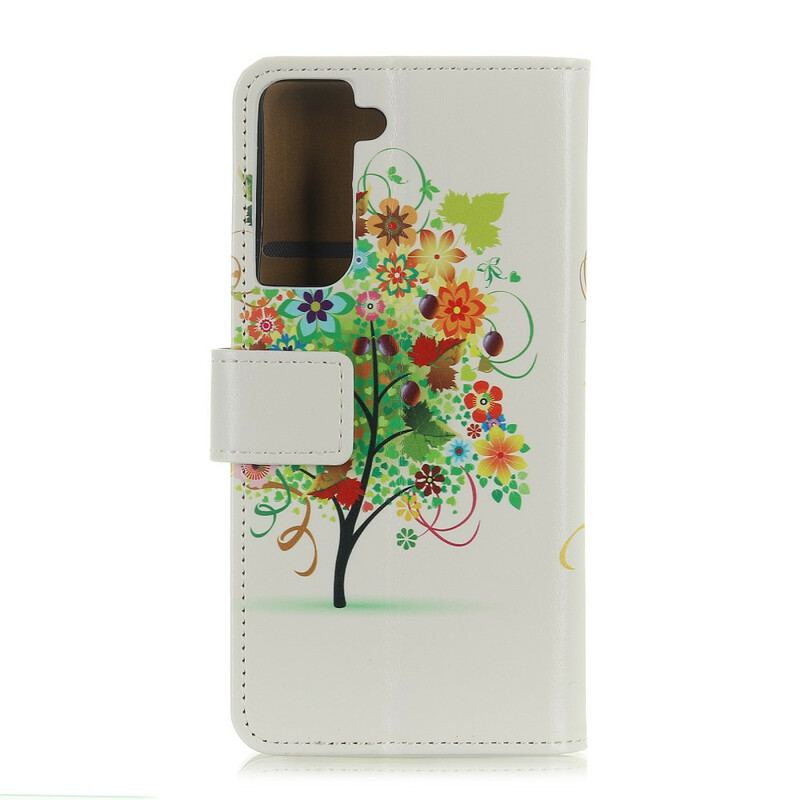 Flip Cover Samsung Galaxy S21 5G Blomstrende Træ