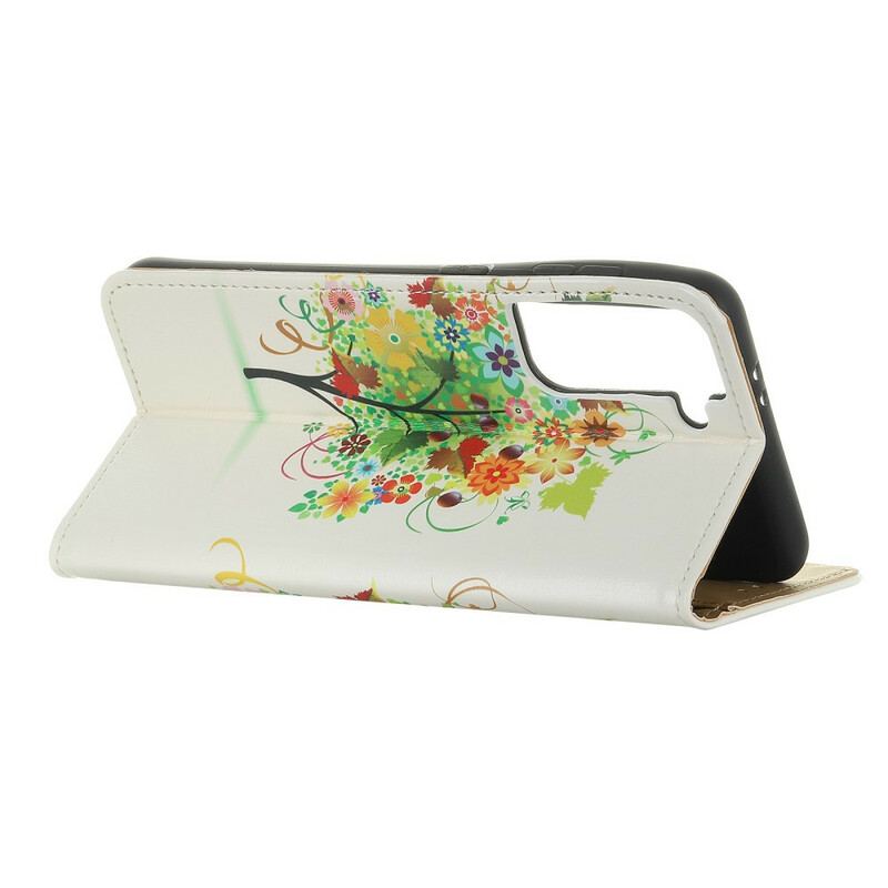 Flip Cover Samsung Galaxy S21 5G Blomstrende Træ