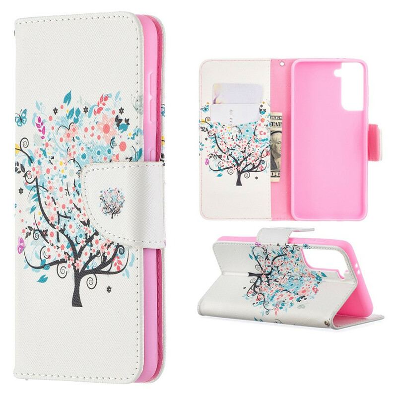 Flip Cover Samsung Galaxy S21 5G Blomstret Træ