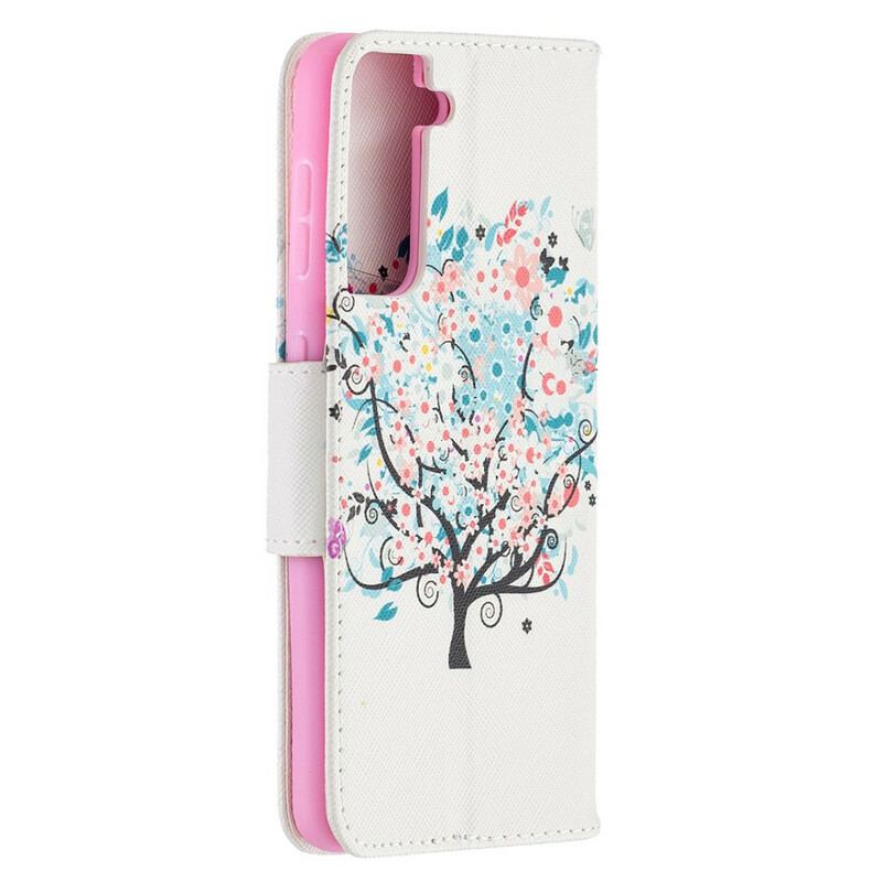 Flip Cover Samsung Galaxy S21 5G Blomstret Træ