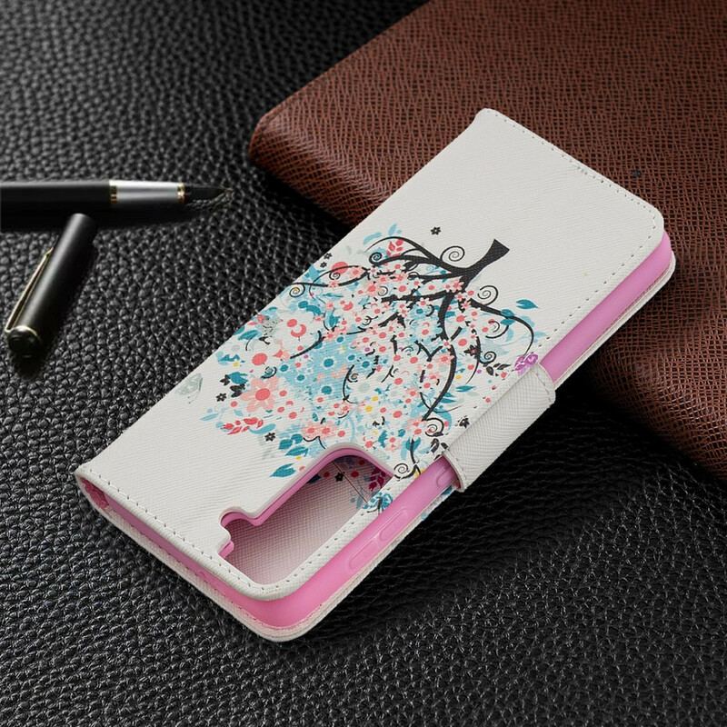 Flip Cover Samsung Galaxy S21 5G Blomstret Træ