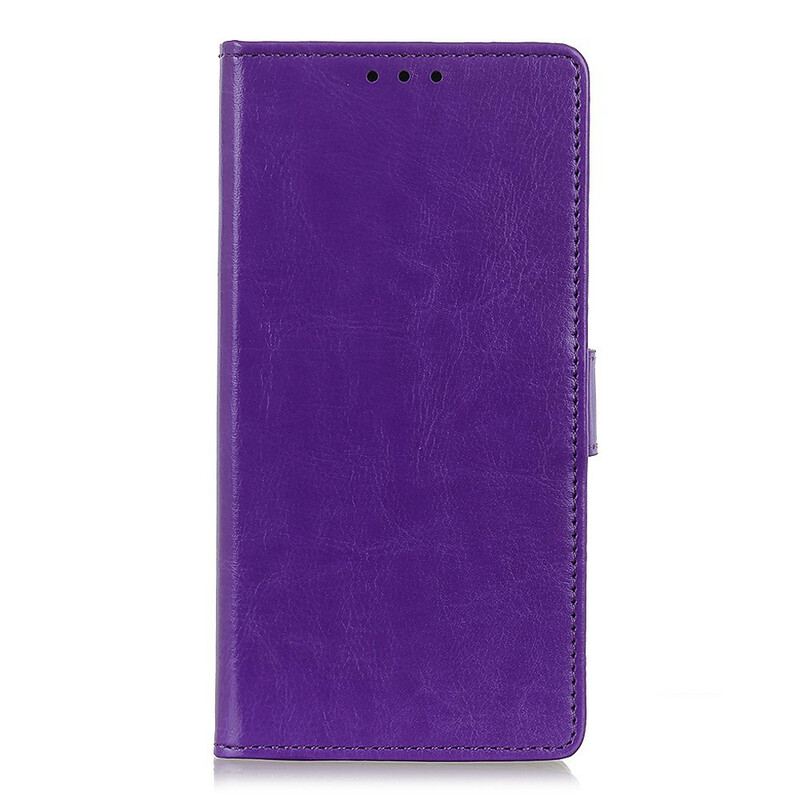 Flip Cover Samsung Galaxy S21 5G Enkel Skinnende Lædereffekt