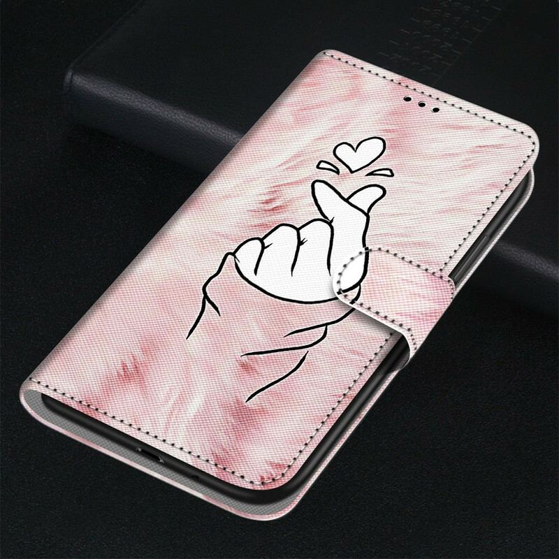 Flip Cover Samsung Galaxy S21 5G Finger Hjerte