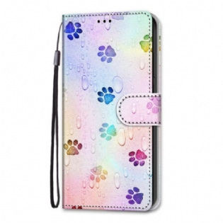 Flip Cover Samsung Galaxy S21 5G Fodspor I Regnen