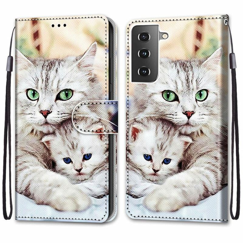 Flip Cover Samsung Galaxy S21 5G Kattefamilie