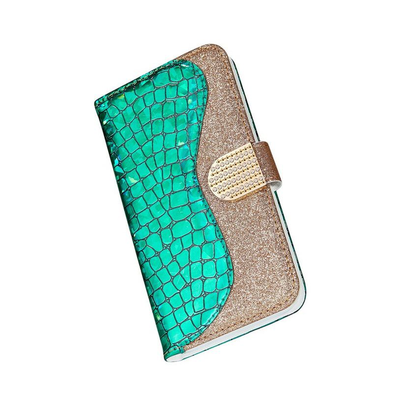 Flip Cover Samsung Galaxy S21 5G Krokodille Diamanter