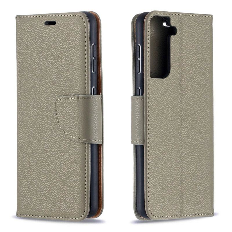 Flip Cover Samsung Galaxy S21 5G Læder Cover Litchi Rabat Oblique