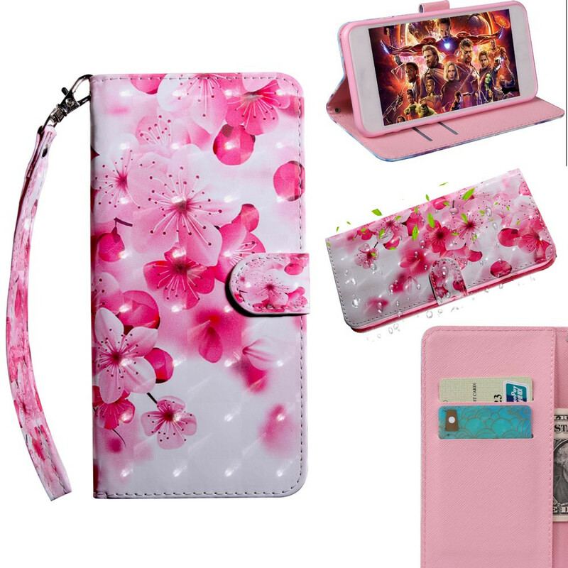 Flip Cover Samsung Galaxy S21 5G Lyserøde Blomster