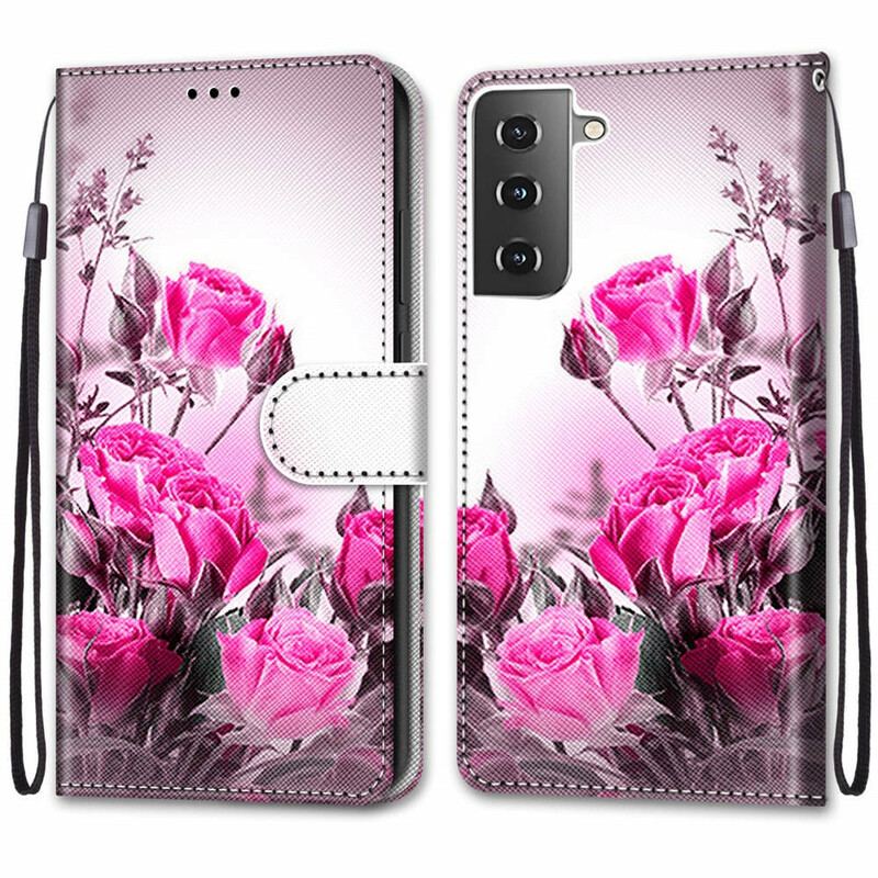 Flip Cover Samsung Galaxy S21 5G Magiske Blomster