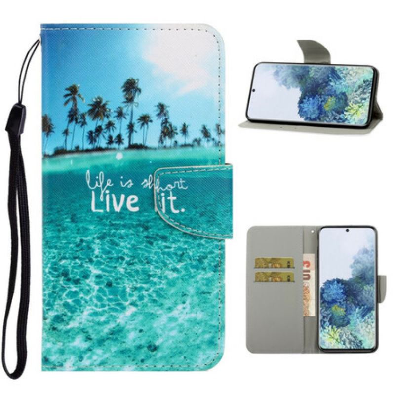 Flip Cover Samsung Galaxy S21 5G Med Snor Live It At Lanyard