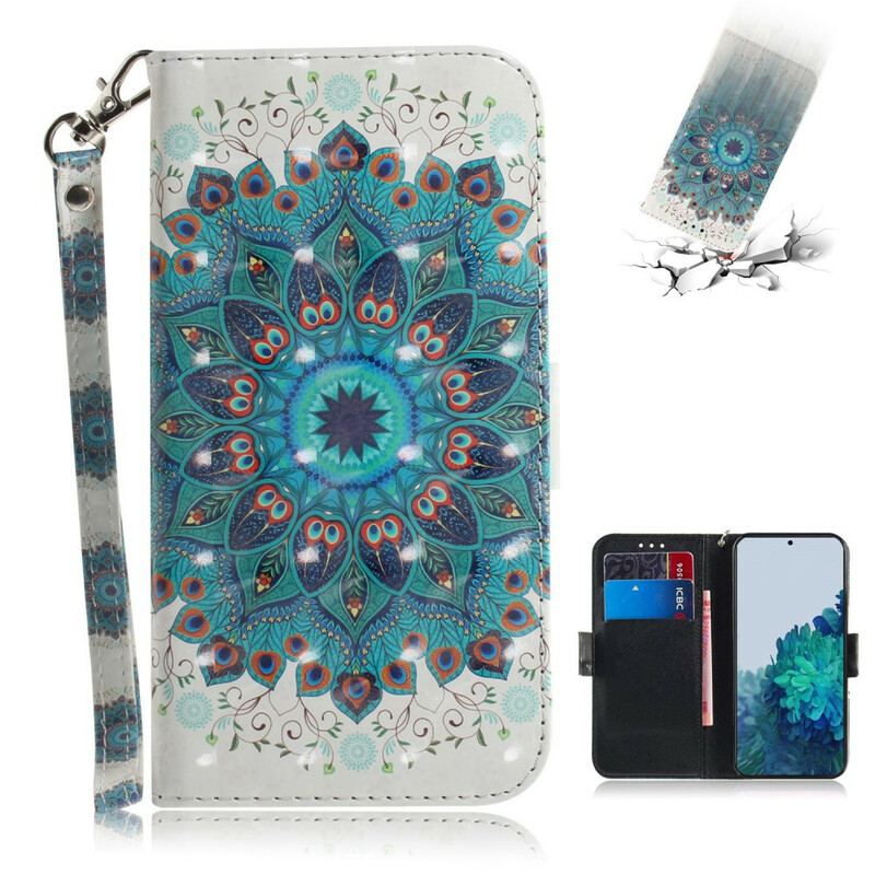 Flip Cover Samsung Galaxy S21 5G Med Snor Mesterlig Mandala Med Rem