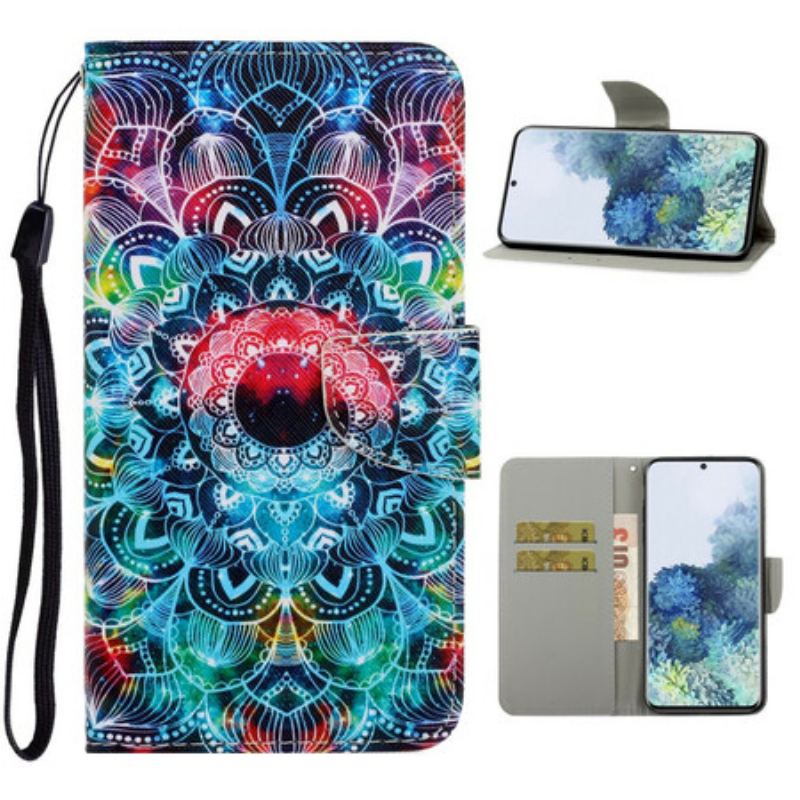 Flip Cover Samsung Galaxy S21 5G Med Snor Prangende Strappy Mandala