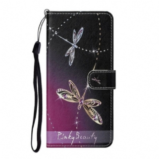 Flip Cover Samsung Galaxy S21 5G Med Snor Strappy Guldsmede