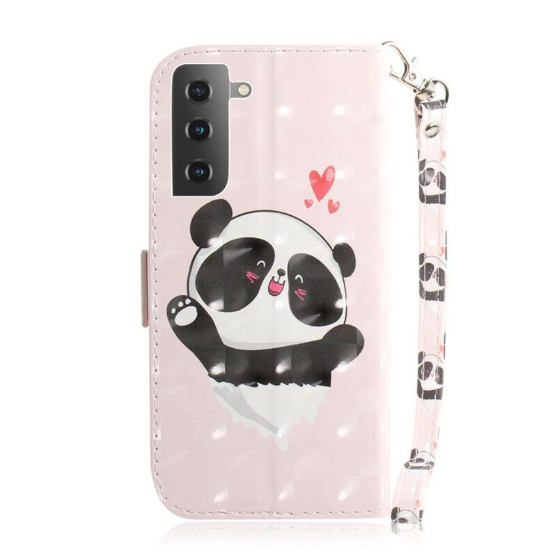 Flip Cover Samsung Galaxy S21 5G Med Snor Strappy Panda