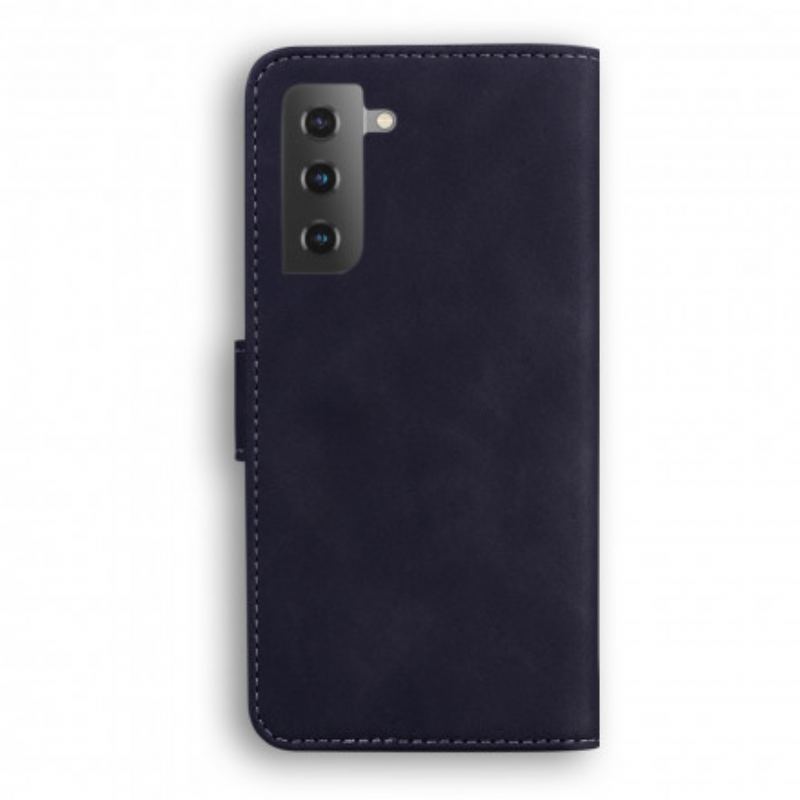 Flip Cover Samsung Galaxy S21 5G Monokrom Lædereffekt