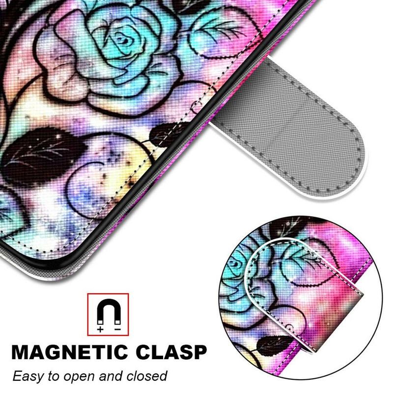 Flip Cover Samsung Galaxy S21 5G Neon Blomster