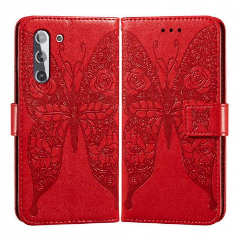 Flip Cover Samsung Galaxy S21 5G Sommerfugleblomst Mønster