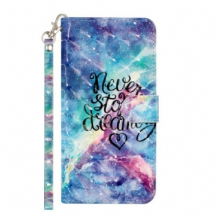 Flip Cover Samsung Galaxy S21 5G Stop Aldrig Med Lanyard