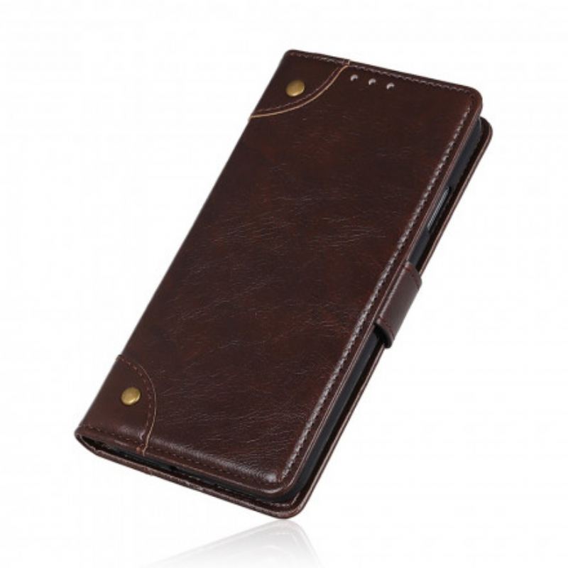 Flip Cover Samsung Galaxy S21 5G Style Nappa Læder Vintage Nitter