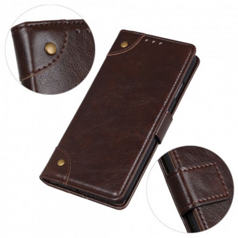 Flip Cover Samsung Galaxy S21 5G Style Nappa Læder Vintage Nitter