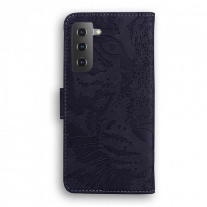 Flip Cover Samsung Galaxy S21 5G Tiger Ansigtsprint