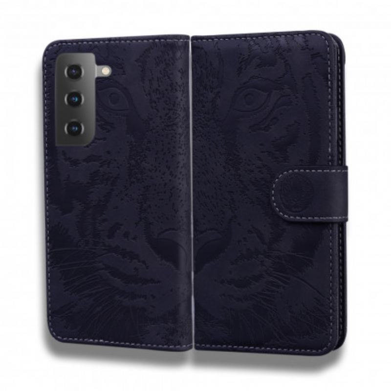 Flip Cover Samsung Galaxy S21 5G Tiger Ansigtsprint