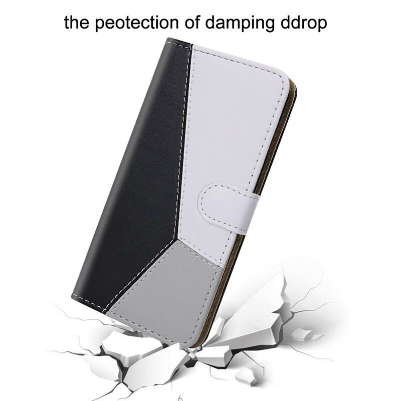 Flip Cover Samsung Galaxy S21 5G Trefarvet Lædereffekt