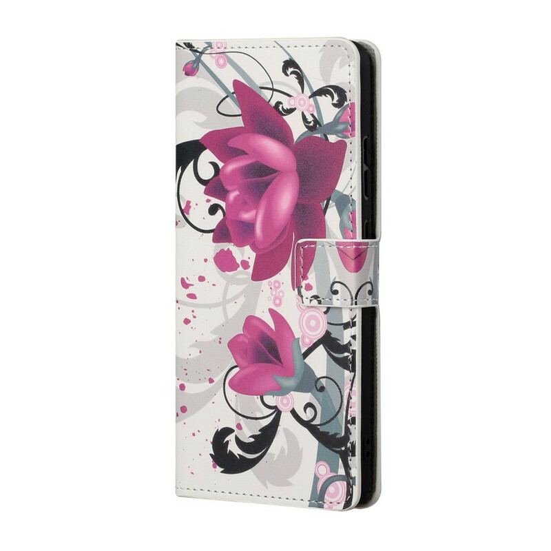 Flip Cover Samsung Galaxy S21 5G Tropiske Blomster