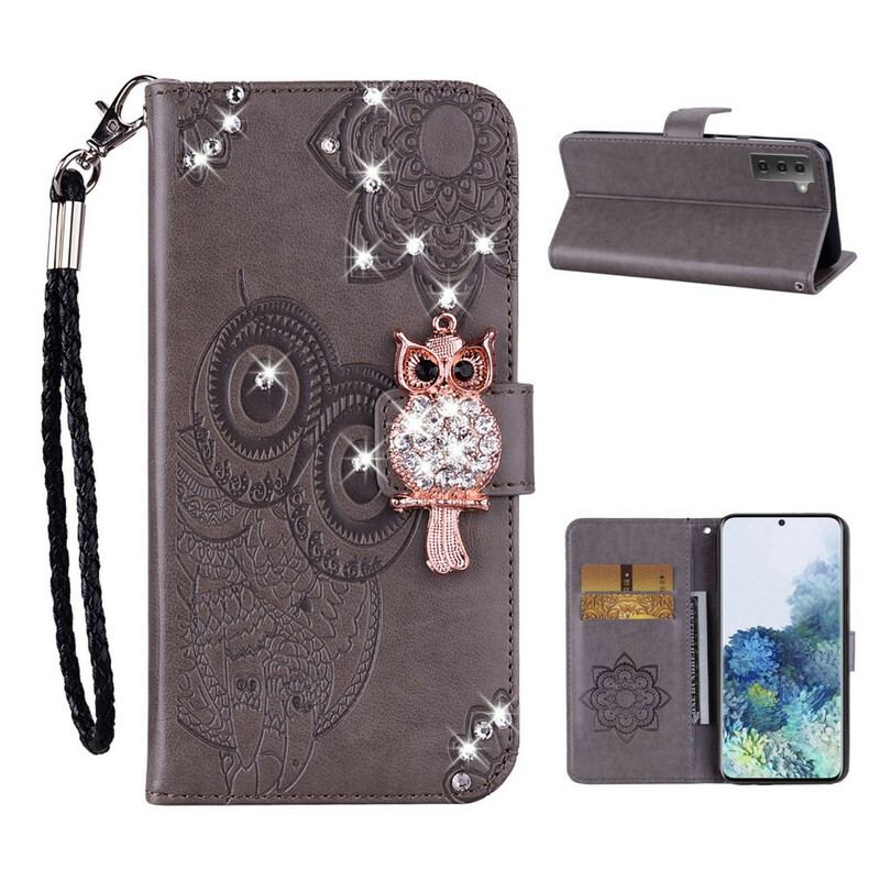 Flip Cover Samsung Galaxy S21 5G Ugle Mandala Og Charm