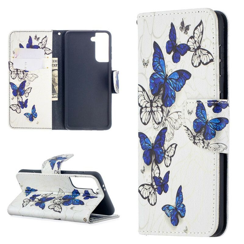 Flip Cover Samsung Galaxy S21 5G Vidunderlige Sommerfugle