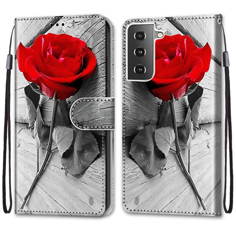 Læder Cover Samsung Galaxy S21 5G Blomster Vidunder