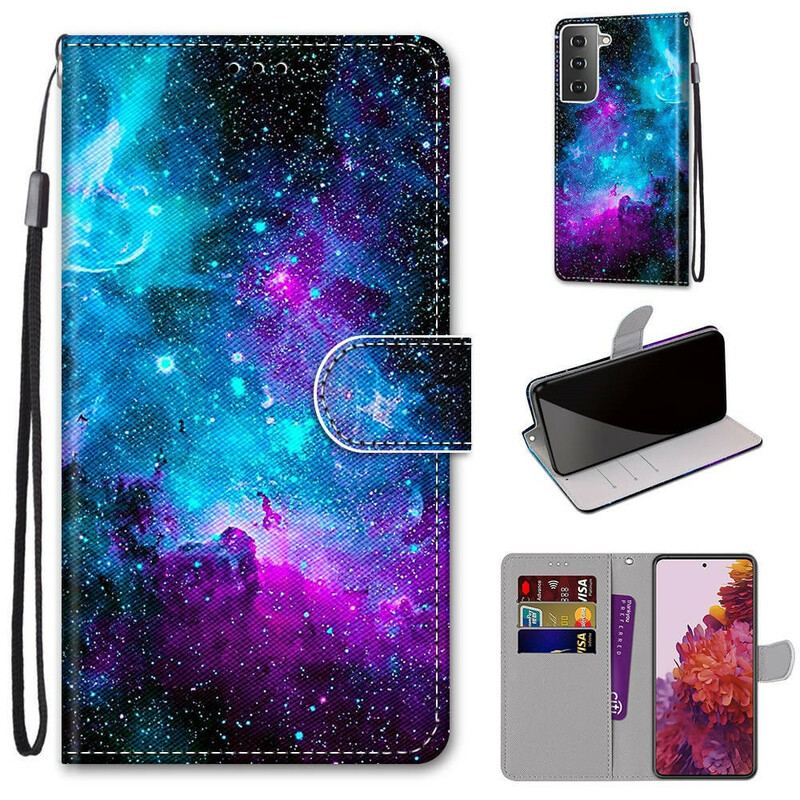 Læder Cover Samsung Galaxy S21 5G Kosmisk Himmel