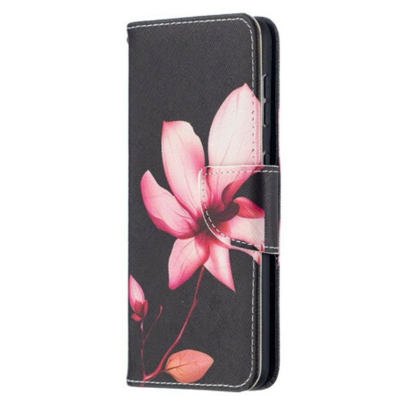 Læder Cover Samsung Galaxy S21 5G Lyserød Blomst