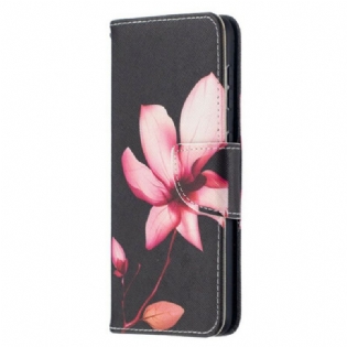 Læder Cover Samsung Galaxy S21 5G Lyserød Blomst