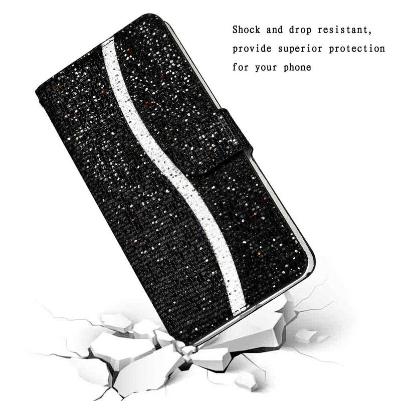 Læder Cover Samsung Galaxy S21 5G Pailletter S Design