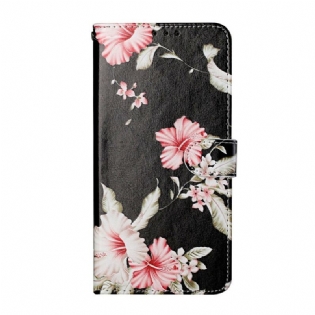 Læder Cover Samsung Galaxy S21 5G Skøre Blomster