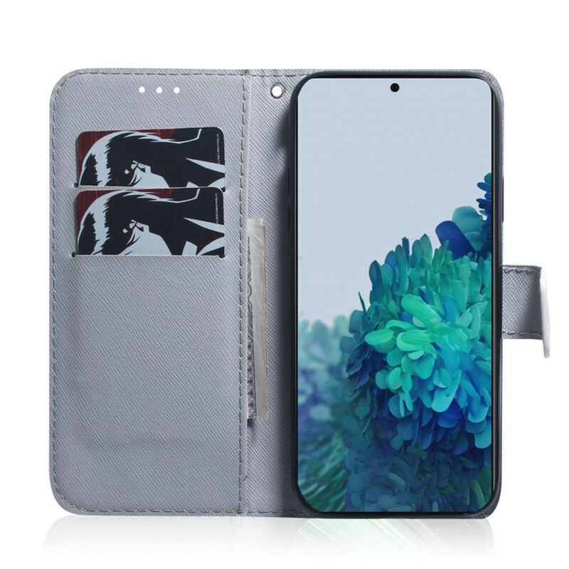 Læder Cover Samsung Galaxy S21 5G Tiger Ansigt