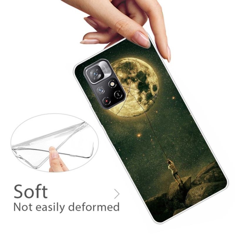 Cover Poco M4 Pro 5G Fleksibel Månemand