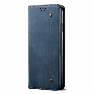 Cover Poco M4 Pro 5G Flip Cover Denim Stof