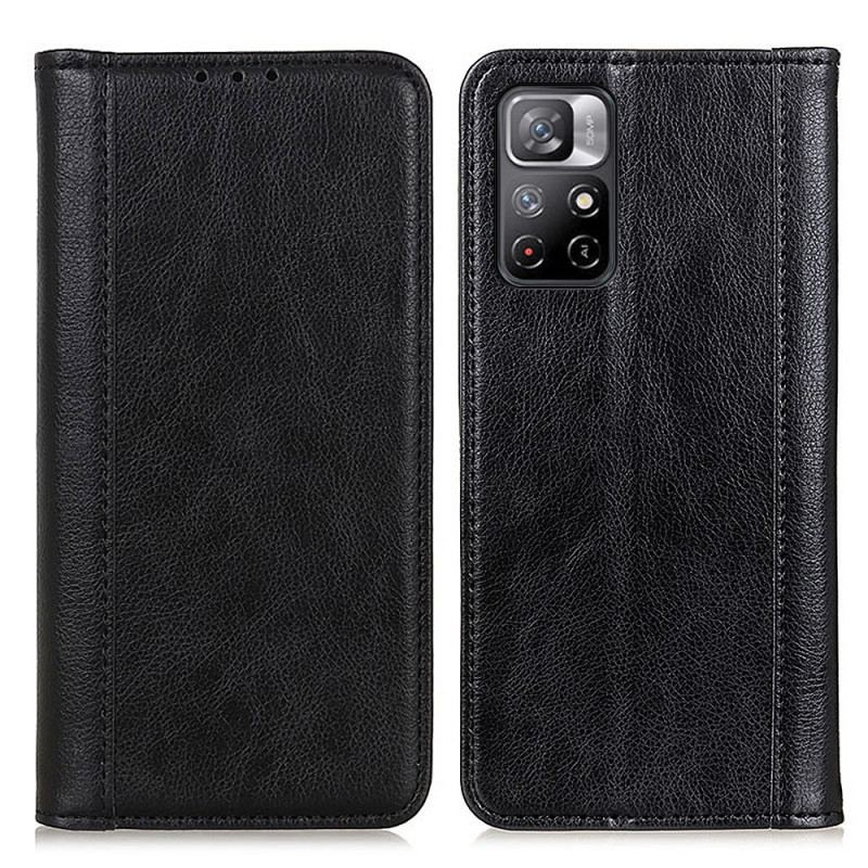 Cover Poco M4 Pro 5G Flip Cover Elegance Split Litchi Læder