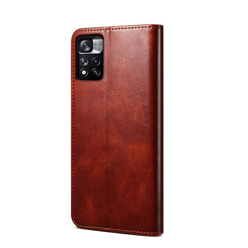 Cover Poco M4 Pro 5G Flip Cover Voksbehandlet Kunstlæder