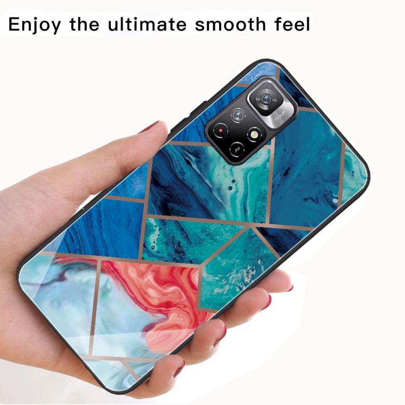 Cover Poco M4 Pro 5G Hærdet Marmor Geometri