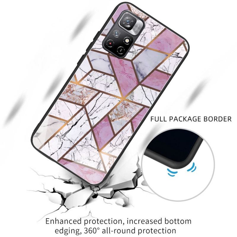 Cover Poco M4 Pro 5G Marmordesign Hærdet Glas