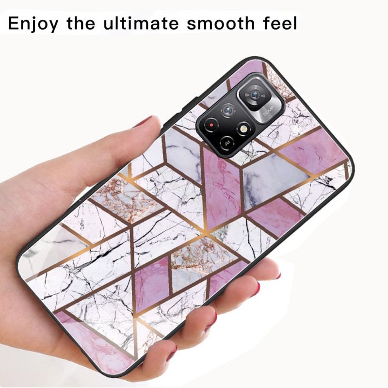 Cover Poco M4 Pro 5G Marmordesign Hærdet Glas