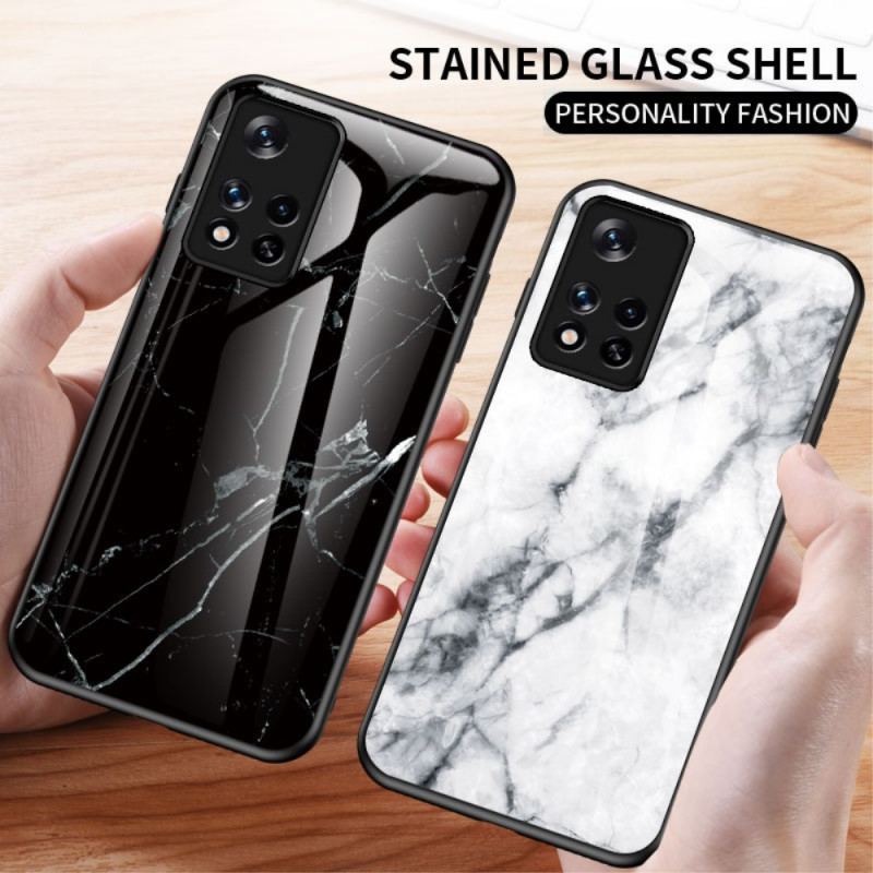 Cover Poco M4 Pro 5G Marmorfarver Hærdet Glas