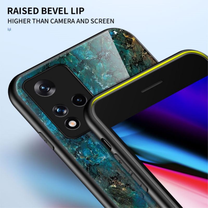 Cover Poco M4 Pro 5G Marmorfarver Hærdet Glas