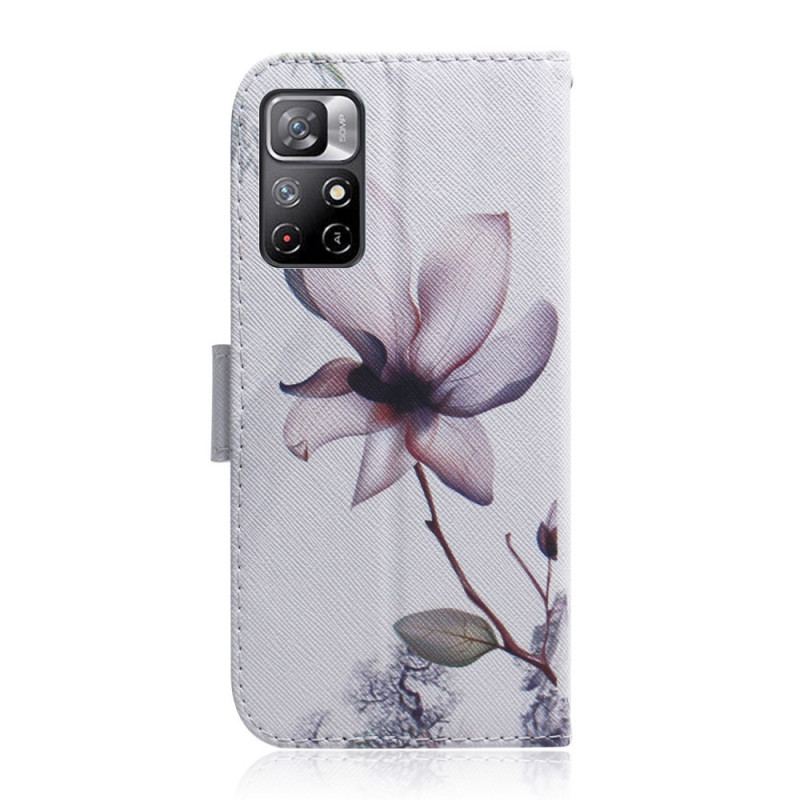 Flip Cover Poco M4 Pro 5G Blomst Støvet Pink